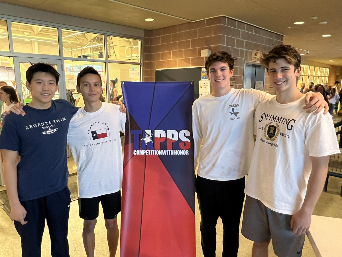 RSA_Athletics's tweet photo. Another relay, another @TAPPSswim State Record!  Boys 200-yard Free Relay breaks a 2014 TAPPS State record.  Well done Andrew Z. Elijah S., Hudson I. and Turner P! https://t.co/Q7Q4EsABRH