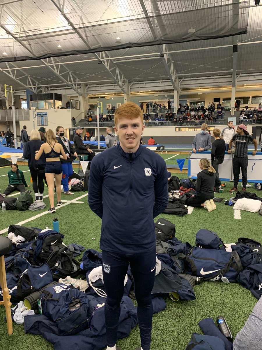 Evan Byrne WINS the elite 5000 at GVSU! Lifetime best 13:59.55!!! 🏆
#Butler #Sub14