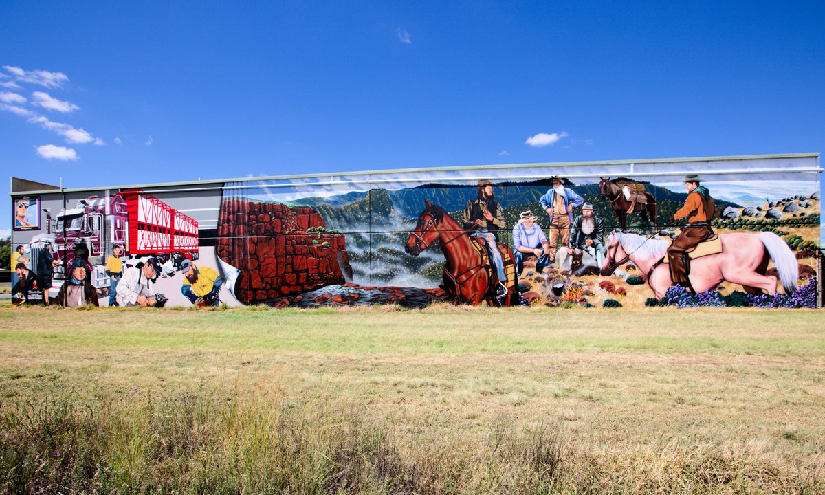 maloo325's tweet photo. The updated since I was last there #mooretrailers #pittsworth #murals on a new shed there. Tribute/memorial to lionel moore's grandson justin who dies in a car accident a few years back #darlingdowns https://t.co/QOvbD0FrZ9