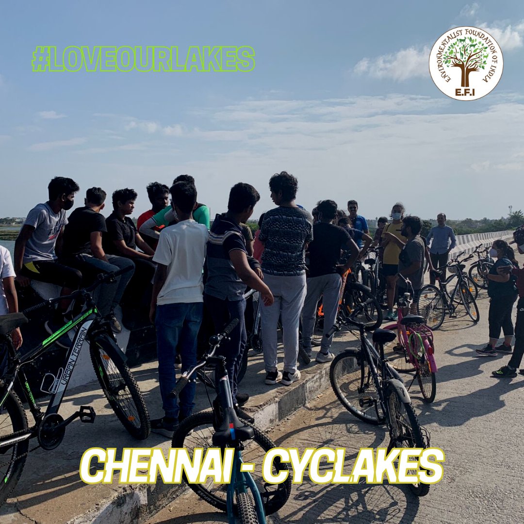 EFIVolunteer's tweet photo. E.F.I's #Cyclakes at Chennai! #LoveOurLakes
Our celebrations are off to a great start as we took a cycle to #Chennai's lakes and ponds!
We thank all those who joined us!
#EFI #Cycling https://t.co/EPxKBzyGm2