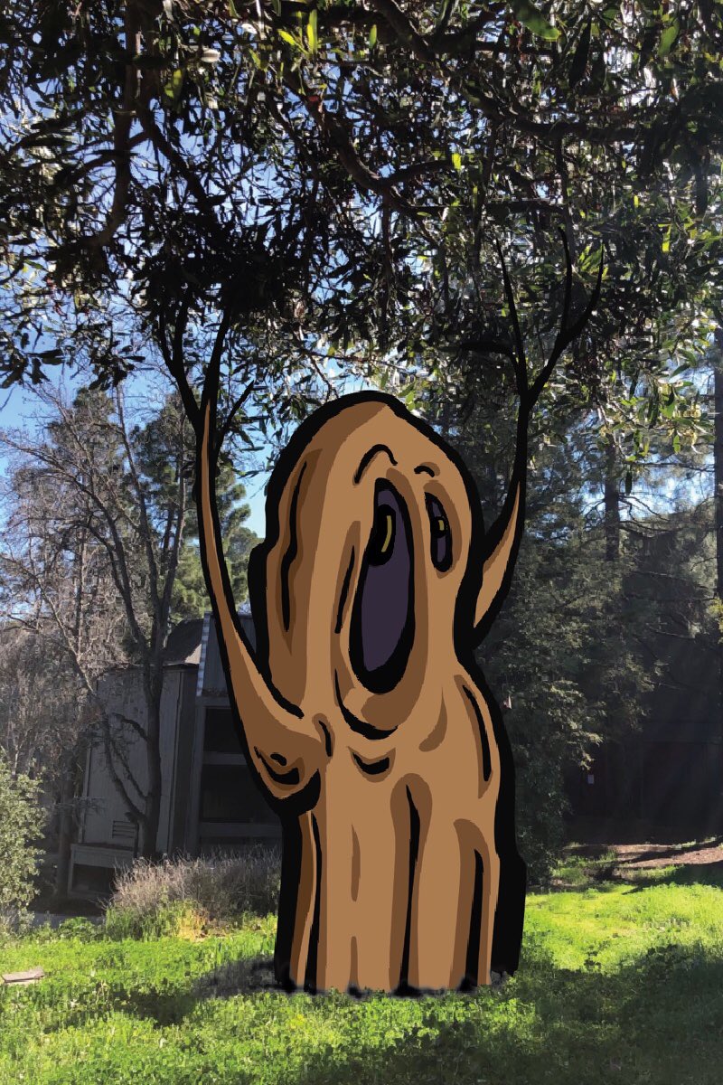 BayCryptids's tweet photo. Behind the old #artbuilding, a giant stump with 2 branches that look like it’s surrendering, stands waiting for people to hold up their arms, I don’t recommend it #diablovalleycollege #bayareacryptid #tree #haunted #arthursking #artistsontwitter #cryptid https://t.co/TmvFm4cTem