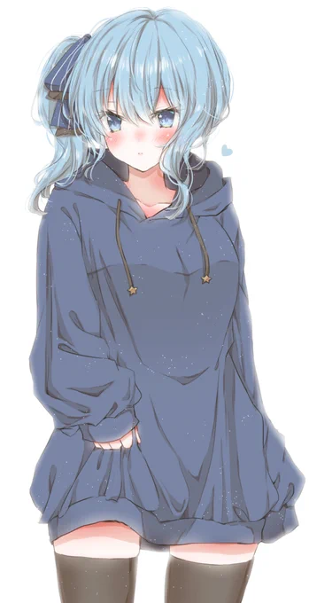 パーカーニーハイすいちゃん💙☄️
 #ほしまちぎゃらりー 