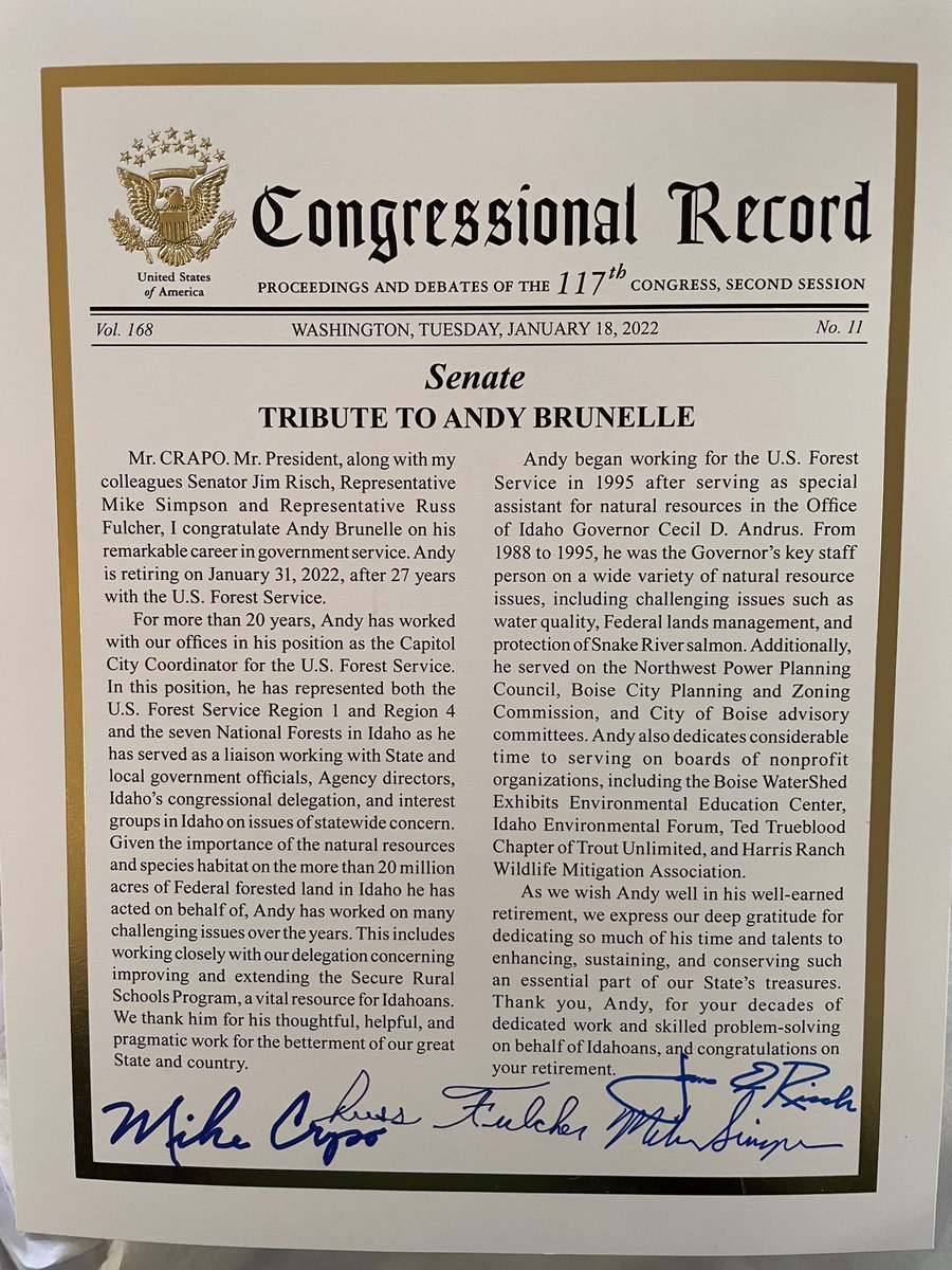 abrunelle's tweet image. This was delivered today. Good opportunity to also share some photos from my phone so here’s a thread after retirement last week from @forestservice 1/