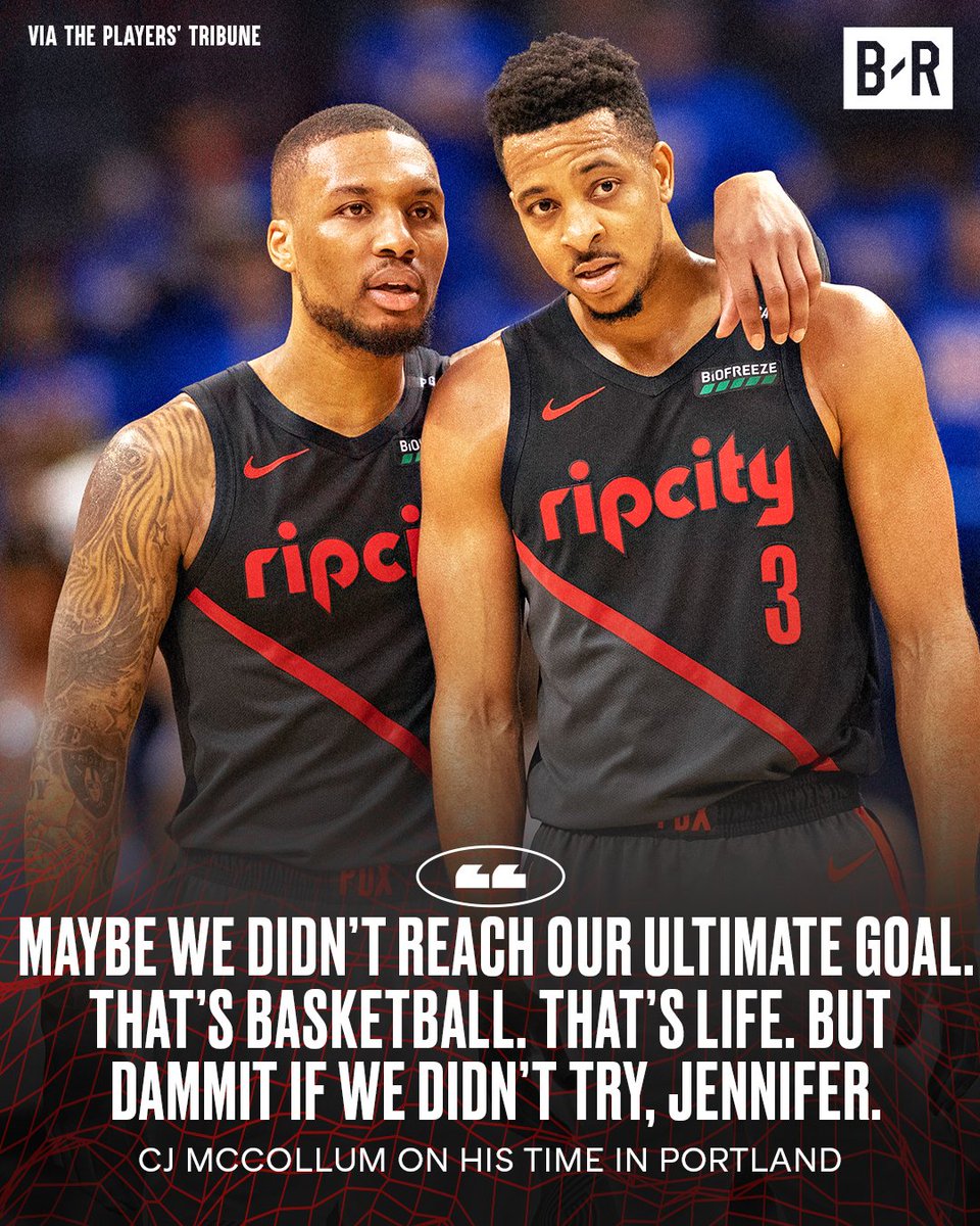 BleacherReport's tweet photo. CJ looks back on his and Dame’s time together in Portland ❤️🖤 https://t.co/9jeGAU1Frv