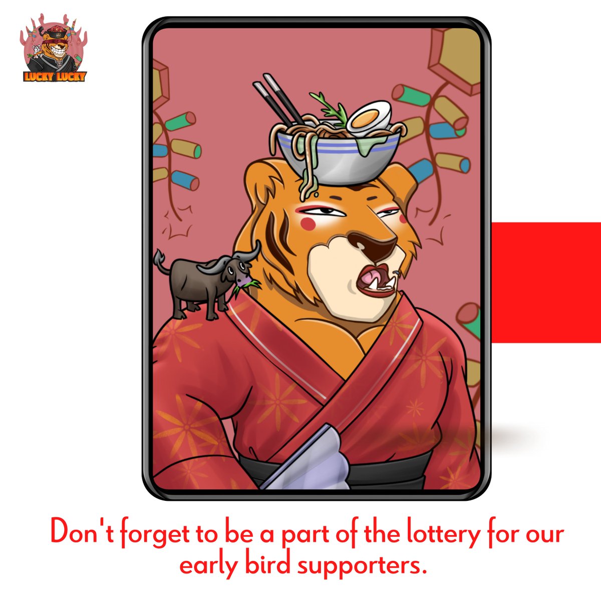 luckyluckynft's tweet photo. After the immense success of our #earlybirdsales, we are delighted to invite you to our #Discord channel (https://t.co/BqwB8YfFQT) where we are soon going to host a lottery for our early bird supporters.
Become a part of our community, today. 
#nftcollectors #luckyluckynft https://t.co/Wo06PxjWbP