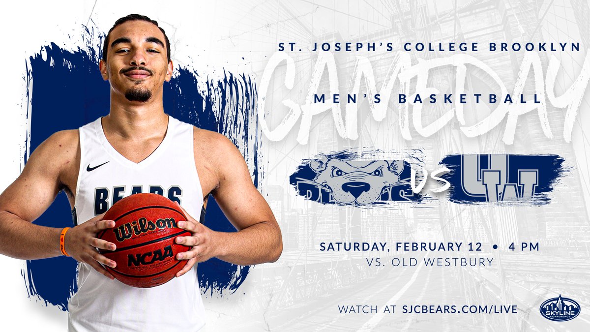 SJBKAthletics's tweet photo. MBB (Gameday) | Bears welcomes Old Westbury to Brooklyn as part of an Alumni Day doubleheader

🆚 @OW_Panthers 
🕓 4 p.m.
📍 @TheHillCenter 
📺📊 https://t.co/9LI9Cju40V

#BearWitnessSJC #SJCNY #d3hoops #SkylineMBB https://t.co/VLm9xyDLpt