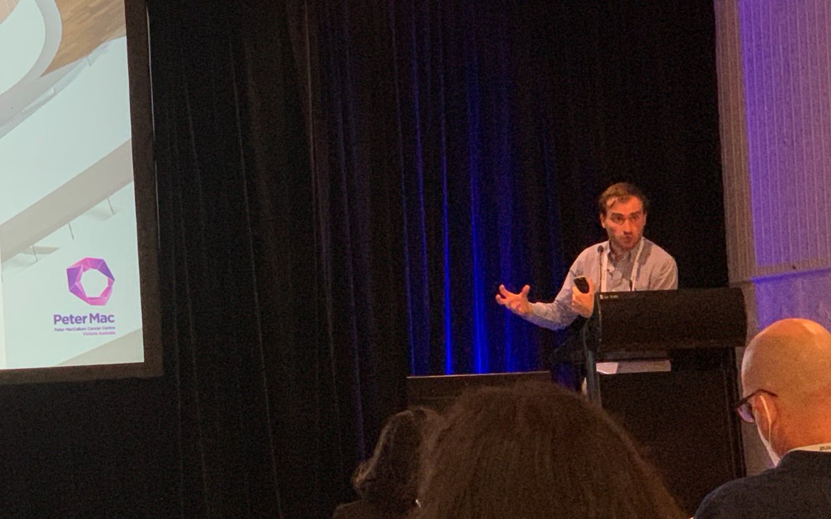 Wow, brilliant talk by @StefBPhD on Serine biosynthesis in AML. Great communication.  Even adroitly dealt with an impertinent interruption by an audience member’s Siri…. @JohnstoneRicky @DrKristinBrown @lornecancer, #lornecancer @mscienceaustnz @PeterMacCC