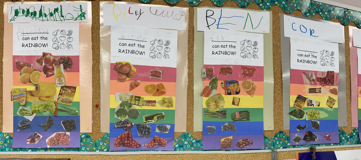 mme_barbosa's tweet photo. 😁 This week in FDK1 we learned that we can eat the rainbow 🌈 🍎🍉🍒🍅🍊🍠🌽🍑🍋🍌🍍🥑🫑🥒🥬🥦🫐🍆 🍇 #rainbowfood #Funinart #funinfdk #HealthyEating https://t.co/JGsDV7pMHi