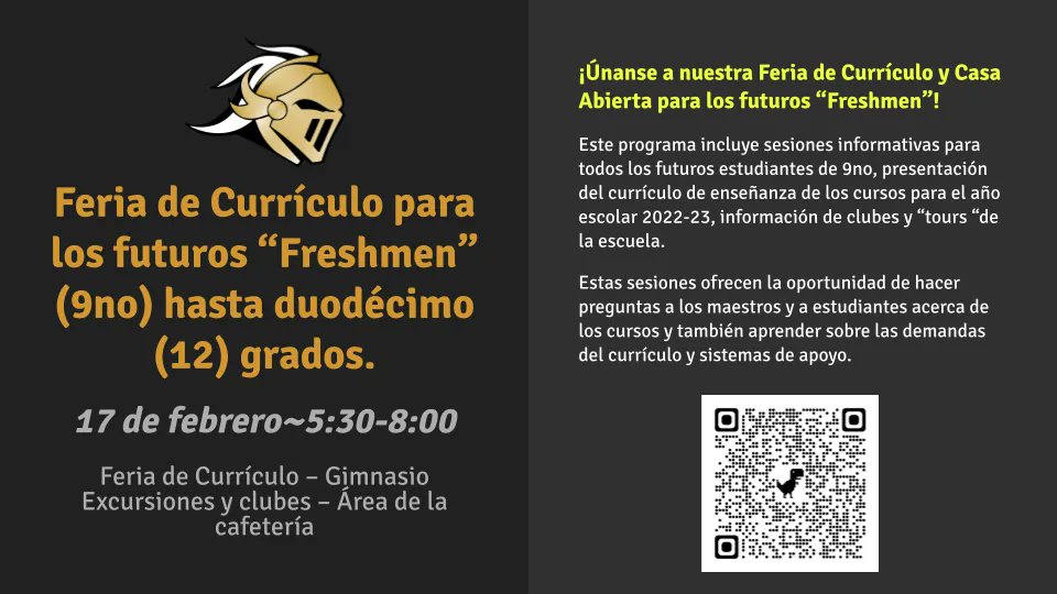 JOIN US :: THURSDAY, FEBRUARY 17 :: 5:30 PM - 8:00 PM :: Curriculum Fair and Rising 9th grade Open House! bit.ly/3LwGiI3 #GameOnKHS <a href="/KHSCDPrincipal/">Keith Richardson</a> <a href="/NeuseRiverMS/">Neuse River Middle School</a> <a href="/WendellMiddle/">Wendell Magnet Middle</a> <a href="/KdaleNC/">Knightdale, NC</a>