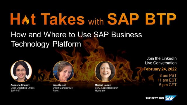 debasisp's tweet photo. On Feb 24th, join us to see how #SAPBusinessTechnologyPlatform connects IT and Lines of Business to enable agility across your organization: https://t.co/DydtBThdcl https://t.co/i7Q9VRBWA2