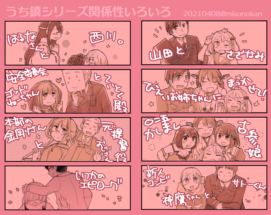 参考:うち鎮シリーズに含まれる関係性まとめ(一部)です 