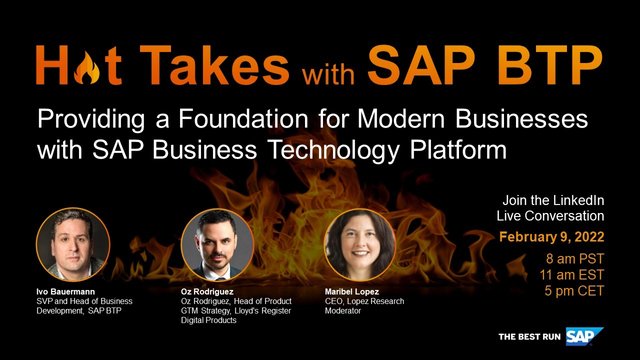 debasisp's tweet photo. What goes into a strong foundation for digital transformation? On Feb 9th, join us to find out. We'll explore #SAPBTP and how its suite of solutions come together in an integrated, extensible platform that turns data into value: https://t.co/yMV9GRNMzq https://t.co/NchDjLbYoE