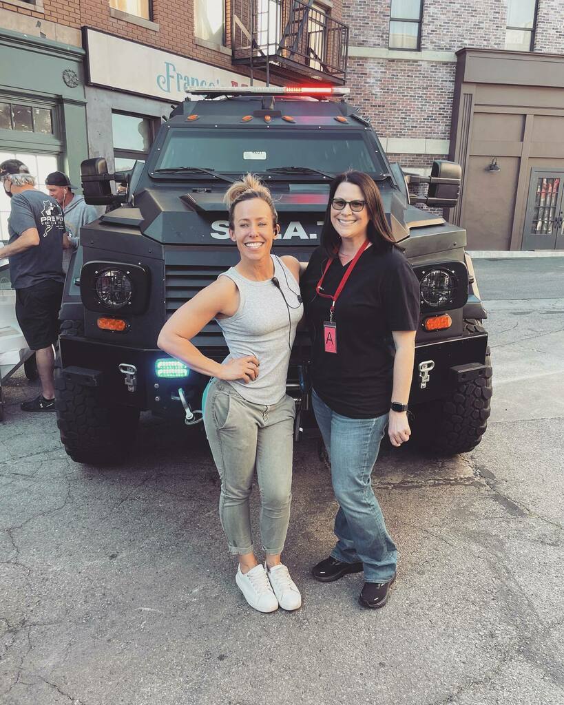 juliapapworth's tweet photo. Weโve made 100 episodes together and havenโt killed each other. Thatโs a win. Best work wife ever @annafleiner . #swatlife https://t.co/0aNzFtgARV https://t.co/YmvSVUDfoD