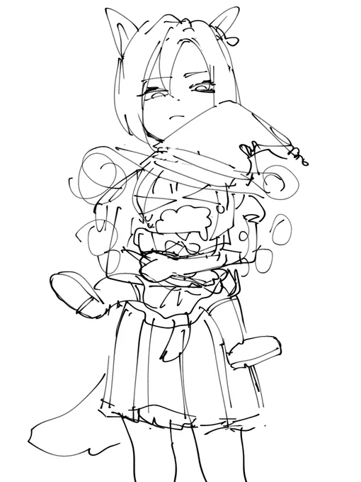 大昔に描いたスイープトウショウちゃんの落書き出てきた 