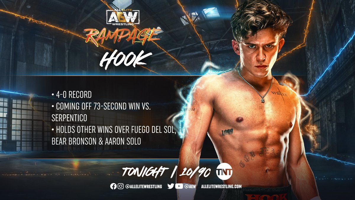 All Elite Wrestling on X: #HOOK (@730Hook) is in action next on  #AEWRampage on @tntdrama!  / X