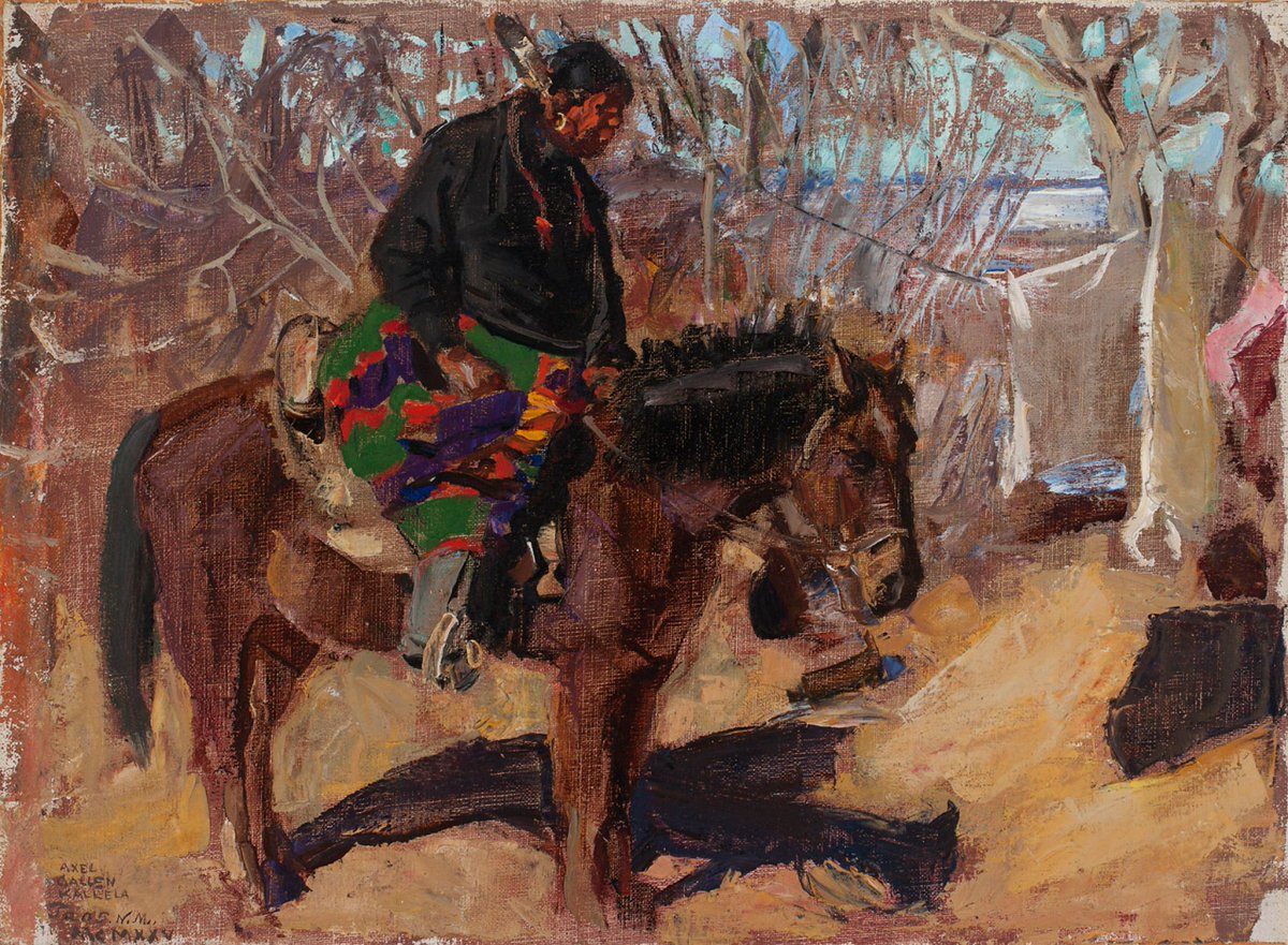 AkseliGallenArt's tweet photo. Akseli Gallen-Kallela, Indian on Horseback, 1925 https://t.co/uwLF5cWX49 #finngallery #museumarchive https://t.co/YGqlfgT31j