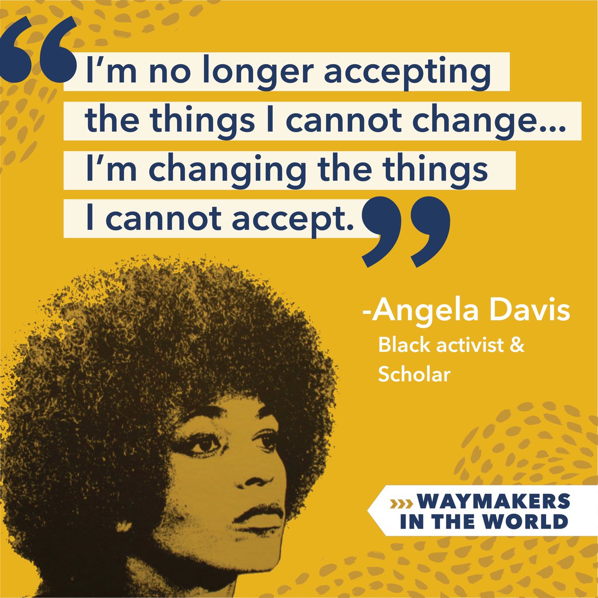 wearewaymakers's tweet photo. #AngelaDavis: A Waymaker in the world. #FridayFeeling #wearethechange #betheway #wearethewaymakers https://t.co/9EMx8YWJWh