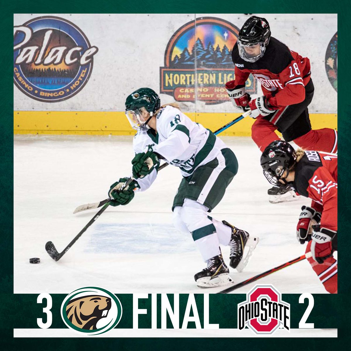 DOWN GOES NUMBER TWO!!!

In the craziest finish I have ever seen, the Bemidji State Beavers take down #2 The Ohio State University 3-2 on senior night!

#GoBeavers #BeaverTerritory
