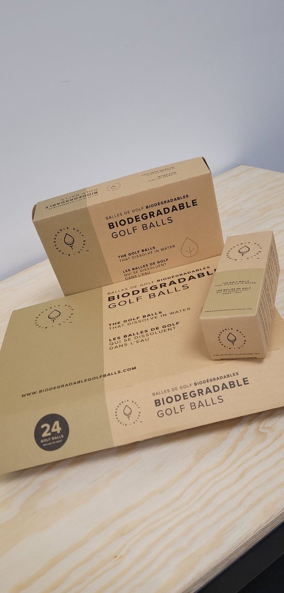 biogolfballs's tweet photo. Our new packaging is here! #biodegradablegolfballs https://t.co/0BD4o5mv3J