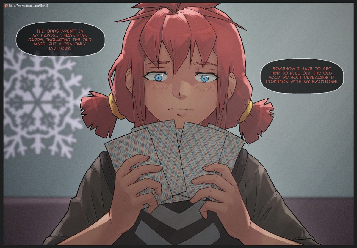 LeonzoUlyana's tweet photo. Card game 2 (EN version) #leonzo #visualnovel #everlastingsummer #redhead #ulyana #Young #alisa https://t.co/981MO9iazO https://t.co/oRQox5Y38w
