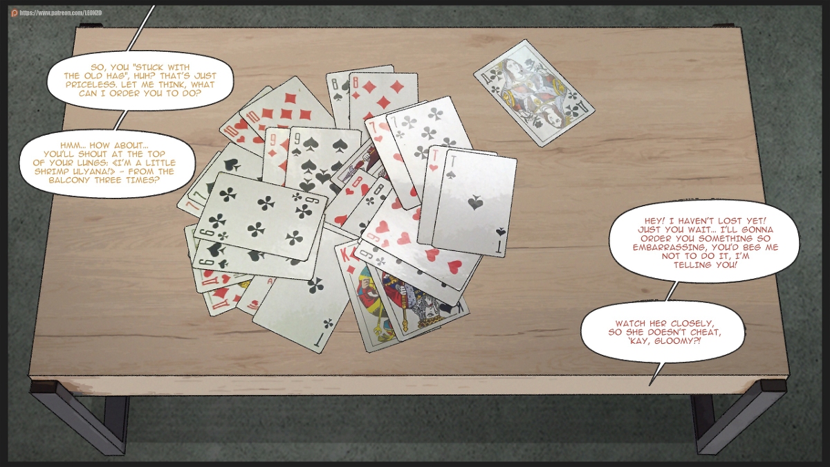 LeonzoUlyana's tweet photo. Card game 2 (EN version) #leonzo #visualnovel #everlastingsummer #redhead #ulyana #Young #alisa https://t.co/981MO9iazO https://t.co/oRQox5Y38w