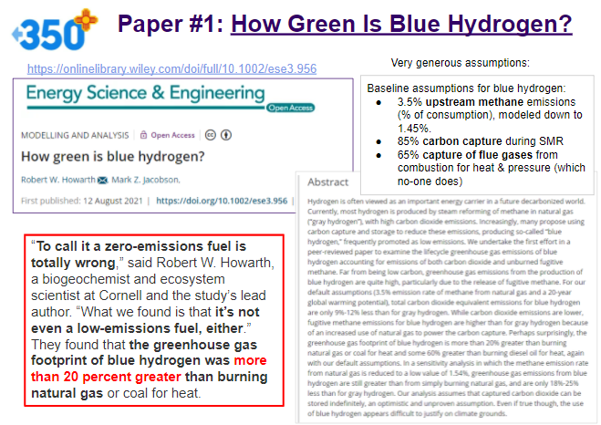 350NM's tweet photo. It was said tonight in HCEDC that #bluehydrogen is cleaner than #coal. In #climate emissions, no it is NOT. The best science says that #bluehydrogen is 20% worse than coal. #HB228 #nmlegis
@ARomero_NM @lizthomsonNM @RJFerrary53 https://t.co/8YAAFlT0IP