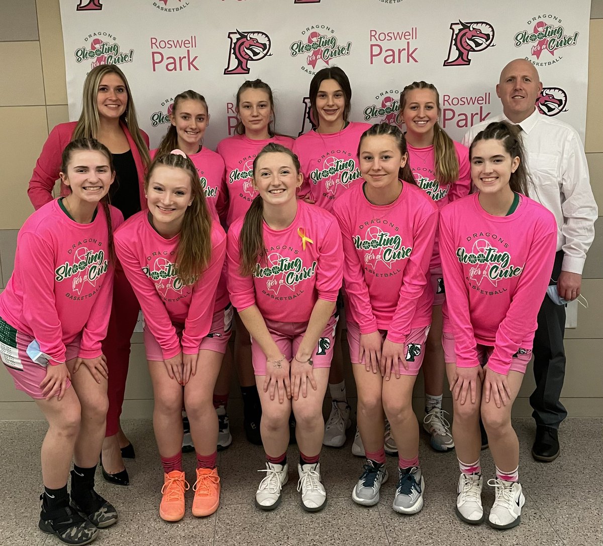 PemGBB_PinkGame's tweet photo. Our 11th annual *Shooting For A Cure!* game has just ended. Our donation total has eclipsed $22,000… and we’re still counting! 🏀💚🎀 https://t.co/aiITJ4khT1