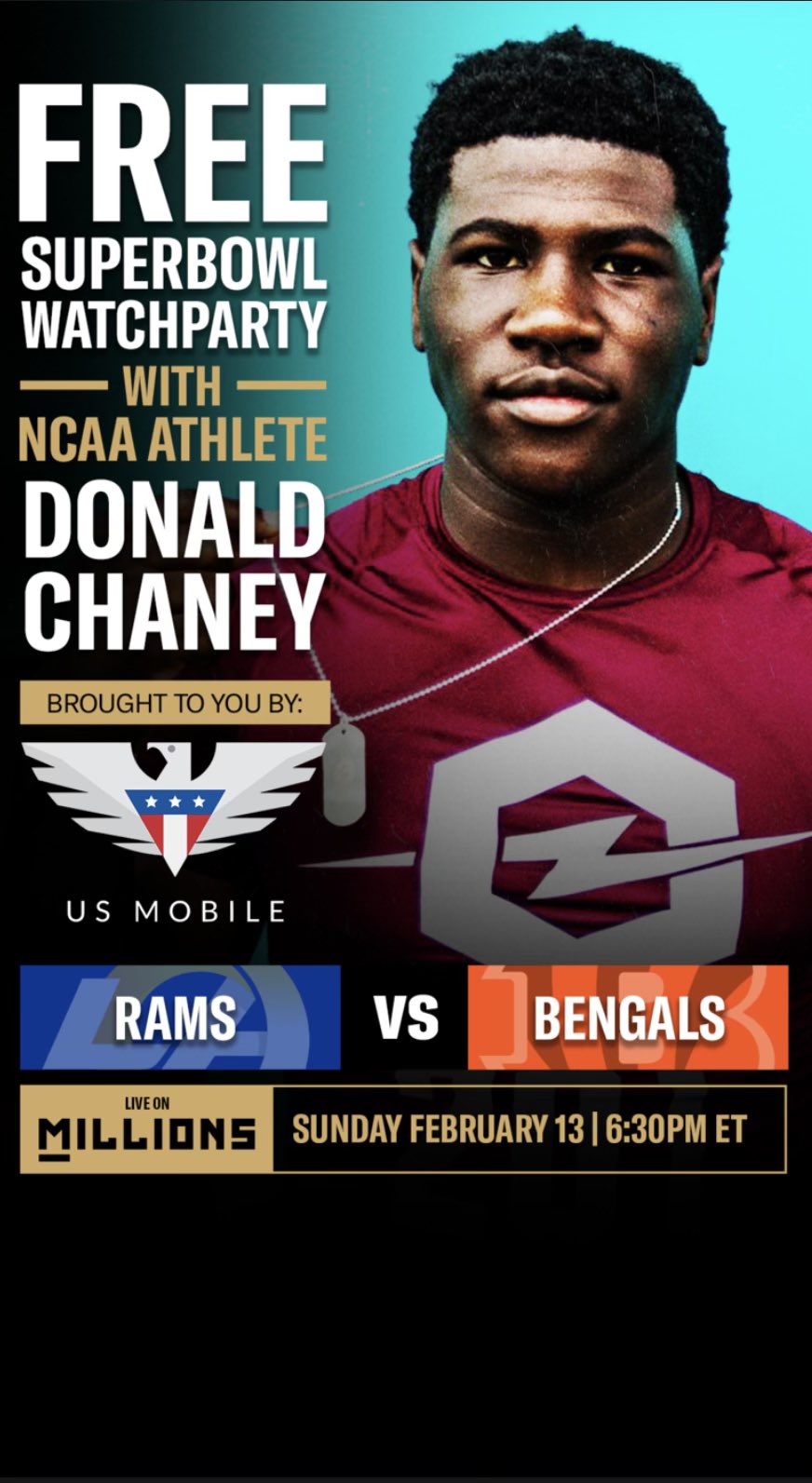 Donald Chaney JR on Twitter: 'I'll be partnering with @millionsdotco for  the Super Bowl this Sunday!! It's a FREE live stream and I hope to see  y'all there! I'll be answering questions