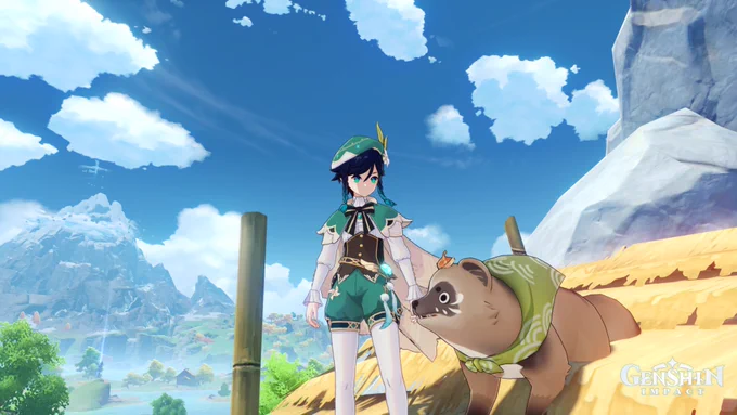 Every time I saw Kuchiboshi, I couldn't stop thinking Venti would love to play with him, and Kuchiboshi'd be overjoyed to play with Venti too.

A mischievous tanuki and a probably even more mischievous wind spirit (concurrently the anemo archon)
...
what crimes would they commit? 