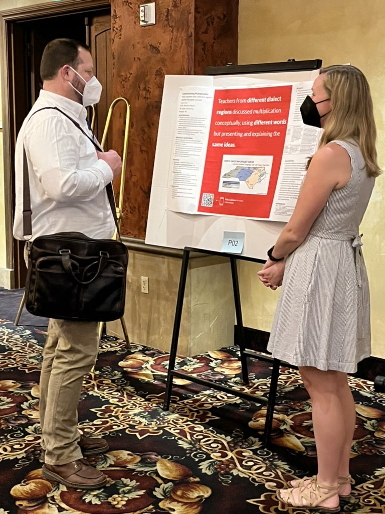 <a href="/EEMS_NCState/">Elementary Education in Math & Science at NC State</a> PhD student, @kwomack_adams, shared her research today on dialect in mathematics education at #AMTE2022!  Great job, Kelly!  <a href="/AMTENews/">AMTE</a> <a href="/NCStateCED/">NC State College of Education</a>