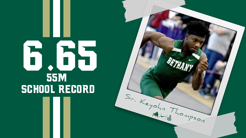 BethanyWV_Bison's tweet image. Keyohn Thompson finished 2nd in the 55 meter dash with a time of 6.65 seconds at the Mid-February Meet held at Baldwin Wallace. He broke the school record for a second time today the record was previously held by Anthony Thompson ('12).