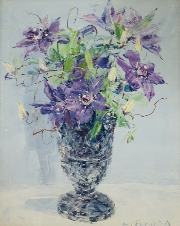 こんにちは(^-^) 明るい色彩で、すっきりとした美しい花を描く福田俊三