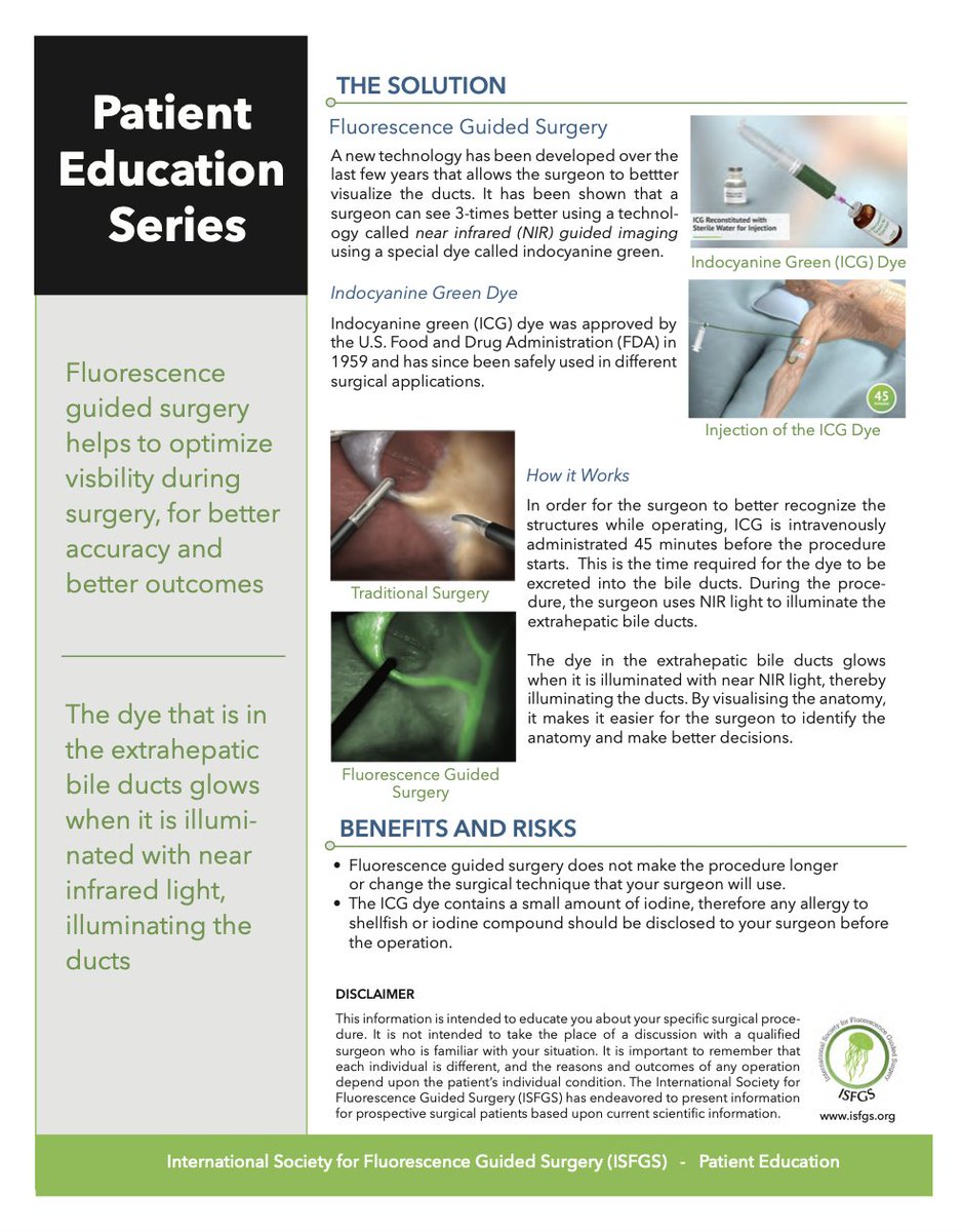isfgs's tweet photo. Dedicated to providing educational fluorescence guided surgery material to physicians and their patients. 

This brochure on gallbladder removal surgery using ICG is helpful and easy to understand.

Find more useful resources at: https://t.co/JoksKqNFPW https://t.co/AvyLD4xyl5