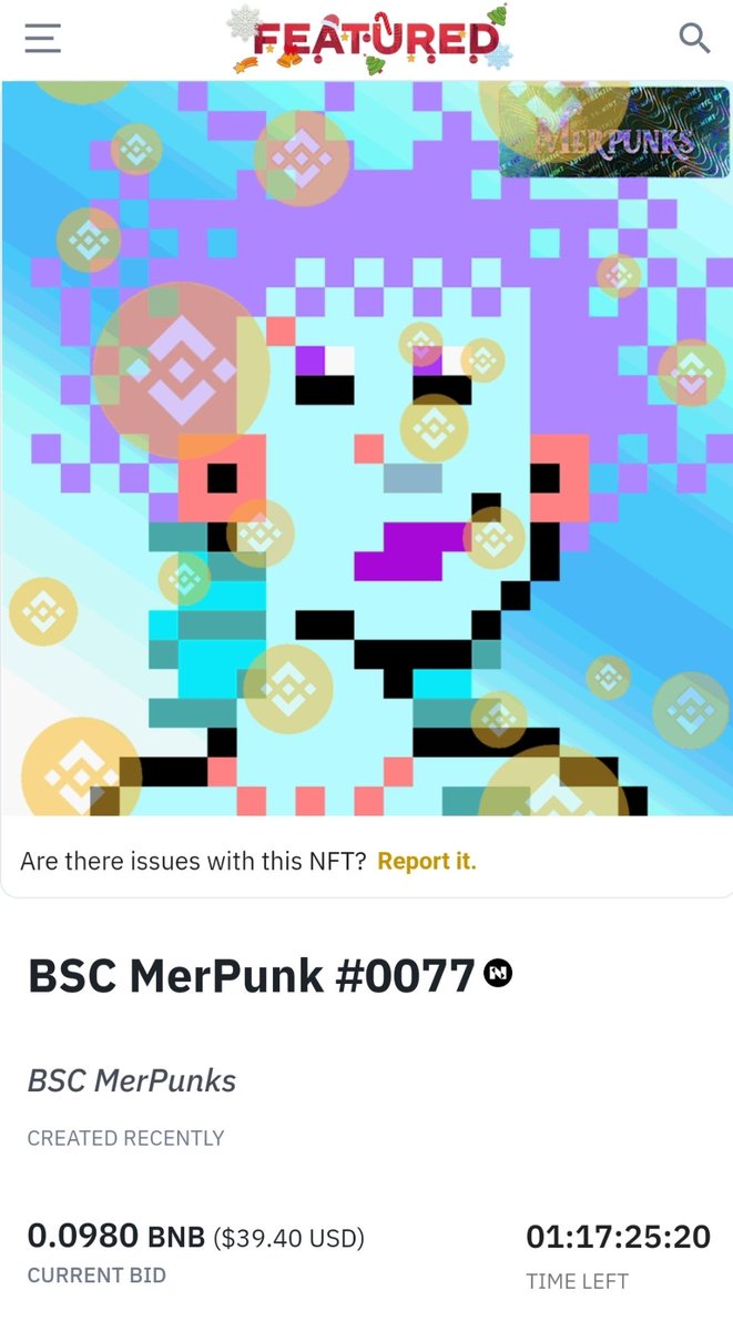 mcqooart's tweet photo. BSC MerPunk #0077 AUCTION!! 
Current bid: 0.098BNB
1 day and a few hours left! 
#NFTCommumity #NFT #NFTauction @FeaturedBinance
@MerPunksNFT @BinanceRocks https://t.co/T5jWyvh6Oy https://t.co/P5QYasvWgP