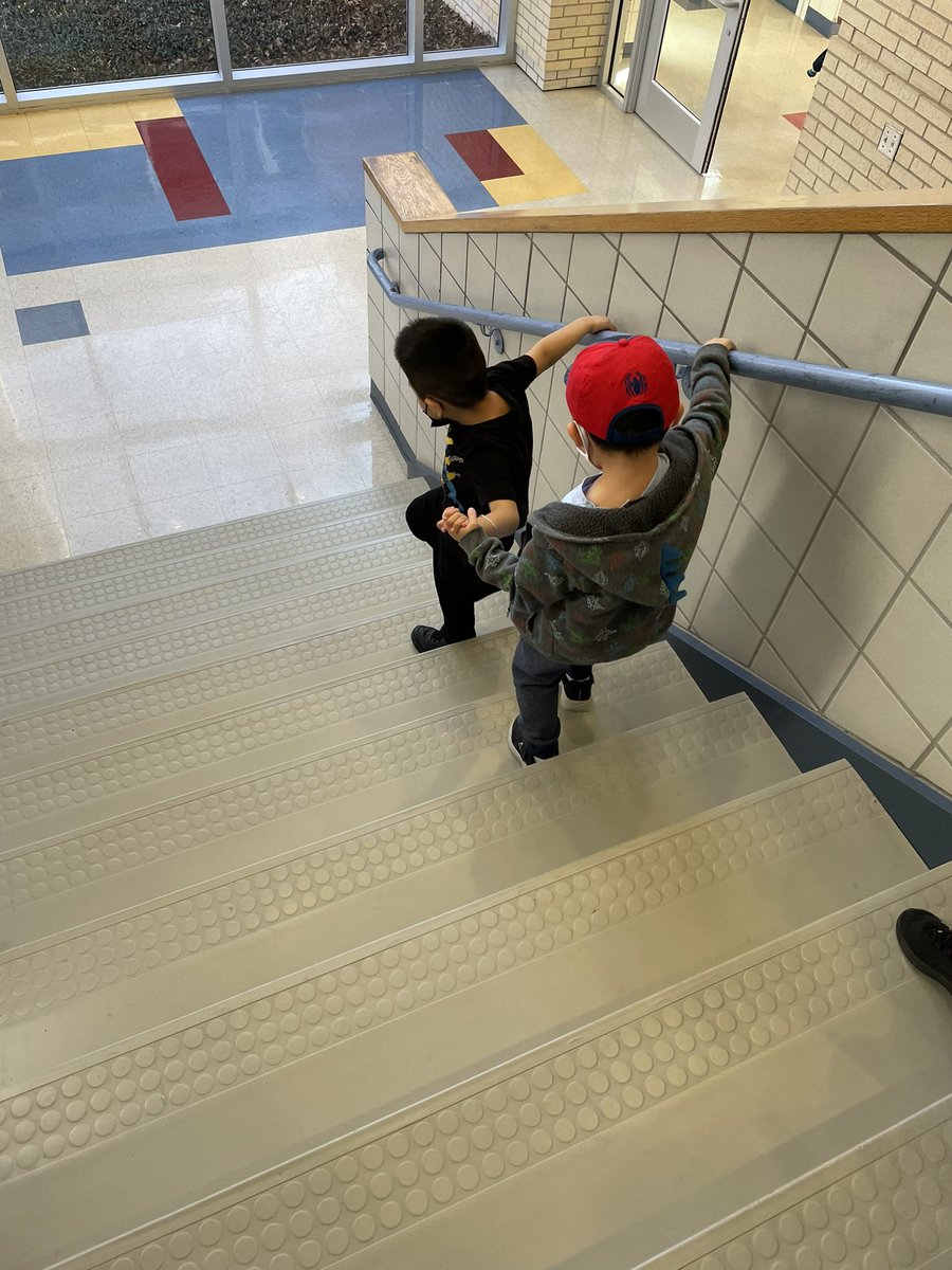 Mayra_Rdz87's tweet photo. A student was having anxiety about going down the stairs & a friend decided to hold his hand all the way down. It warms my heart that they help each other out without being asked to ♥️ #actsofkindness #lifeinkinder #juntosbrillamos #alwaysapanther @renovatokinder @AAlexanderElem https://t.co/cR3IHbvAq1