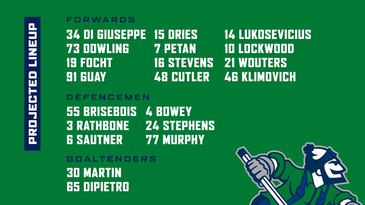 abbycanucks's tweet photo. Looking to keep things rolling against the Moose!

➡️ Dowling makes his Abby Canucks debut
➡️ Martin becomes second Canucks goalie to make three consecutive starts this season (DiPietro, Nov. 12-26)
➡️ Sautner, Focht and Murphy all return to the lineup

#AbbyCanucks https://t.co/il9Pm98l3a