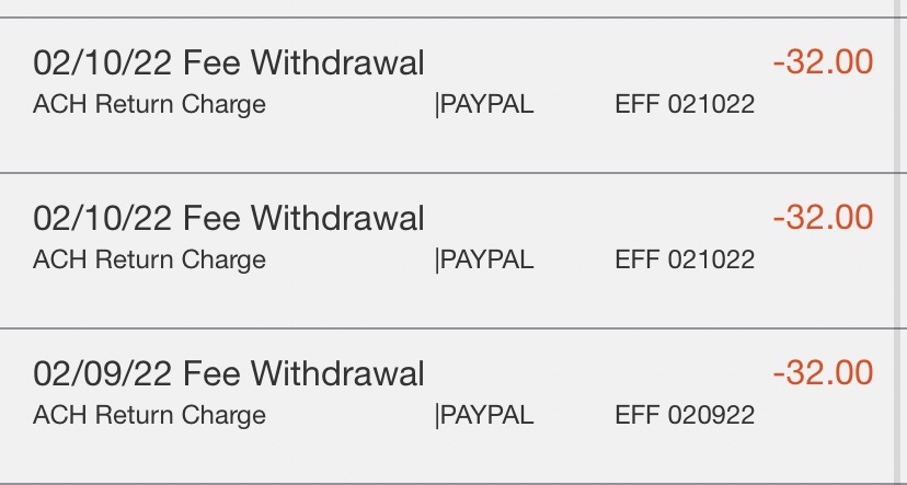 charliestweetz's tweet photo. @AskPayPal was resolved and I would not be getting more charges past the first recharge fee of $32. I was charged on 3 separate occasions after flagging the issue on 2/9. attached is a photo of the charges. https://t.co/dPEMOIremU