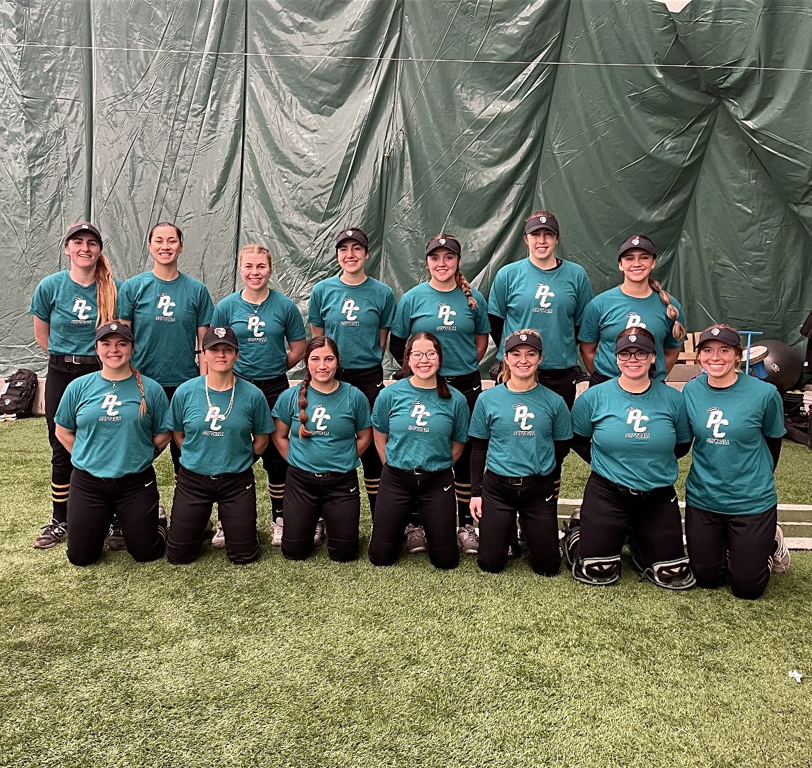 PCSaintsSB's tweet photo. The PC Saints Softball team is wearing their teal shirts for Mental Health Awareness. 

Being a great college student-athlete while maintaining positive mental health is very important to our girls. We are #NorthStarStrong https://t.co/jQtwlNjSRq