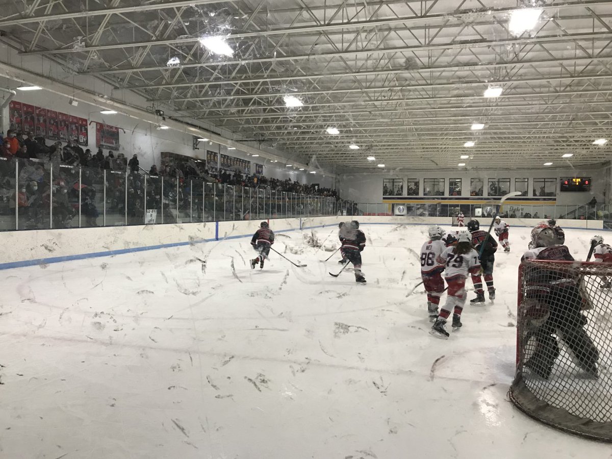 Biggest PeeWee hockey crowd you'll ever see tonight in St. Paul. Fans packed Schulz Arena for 13-year-old Owen Nei, playing his last home game. Medical conditions prevent him from moving to Bantams. 
"[Hockey] means life. It means family. It means everything to me." @KARE11
