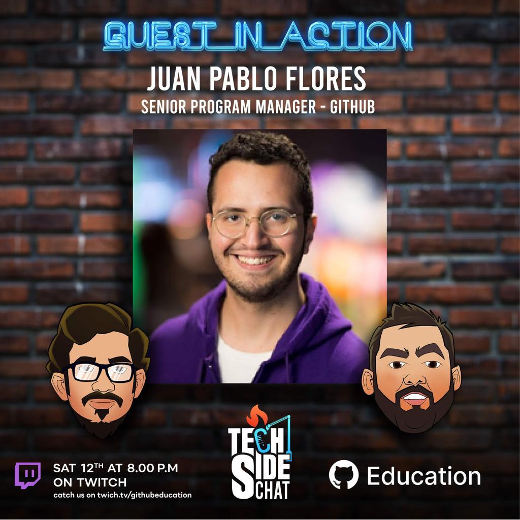 TechSideChat's tweet photo. Hey folks, We got @juanpa  who is a Senior Program Manager at the GitHub Education Team, where he supports student leaders to build and grow local technical communities in their schools.
So, come join us on https://t.co/TpFupen4xp this Saturday (12th of February) at  8 PM. https://t.co/5o09D6qfRE