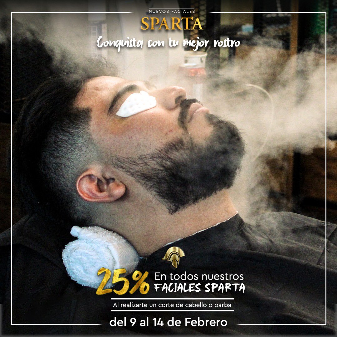 spartabarberlab's tweet photo. Este día de San Valentín conquista con tu mejor rostro 💪 Nuevos Faciales Sparta con un 25% de descuento al realizarte un corte de cabello o barba del 9 al 14 de Febrero 😎

Haz tu reservación llamando o escribiendo al: 7150-9143 📲 https://t.co/eKloNtZhgA
