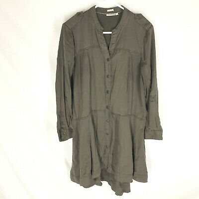HOLDING HORSES Anthropologie Military Green Button Lyocell Swing Dress Size 8 dlvr.it/SJqzzr #ebay #fashion #forsale