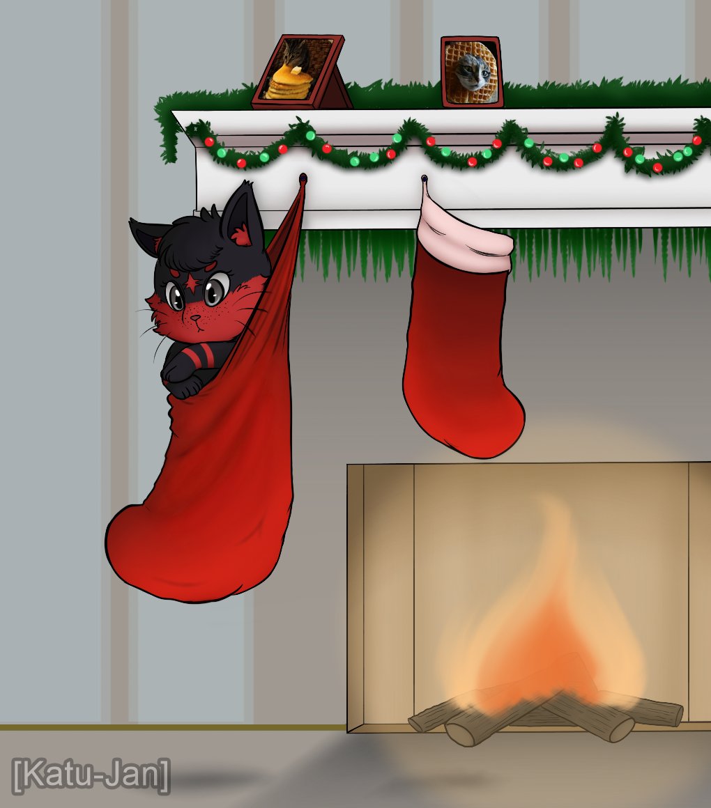 InkAndBadger's tweet photo. Got some holiday art from a friend (katu-jan). Then they decided to meme a bit! https://t.co/joTucTpHhr