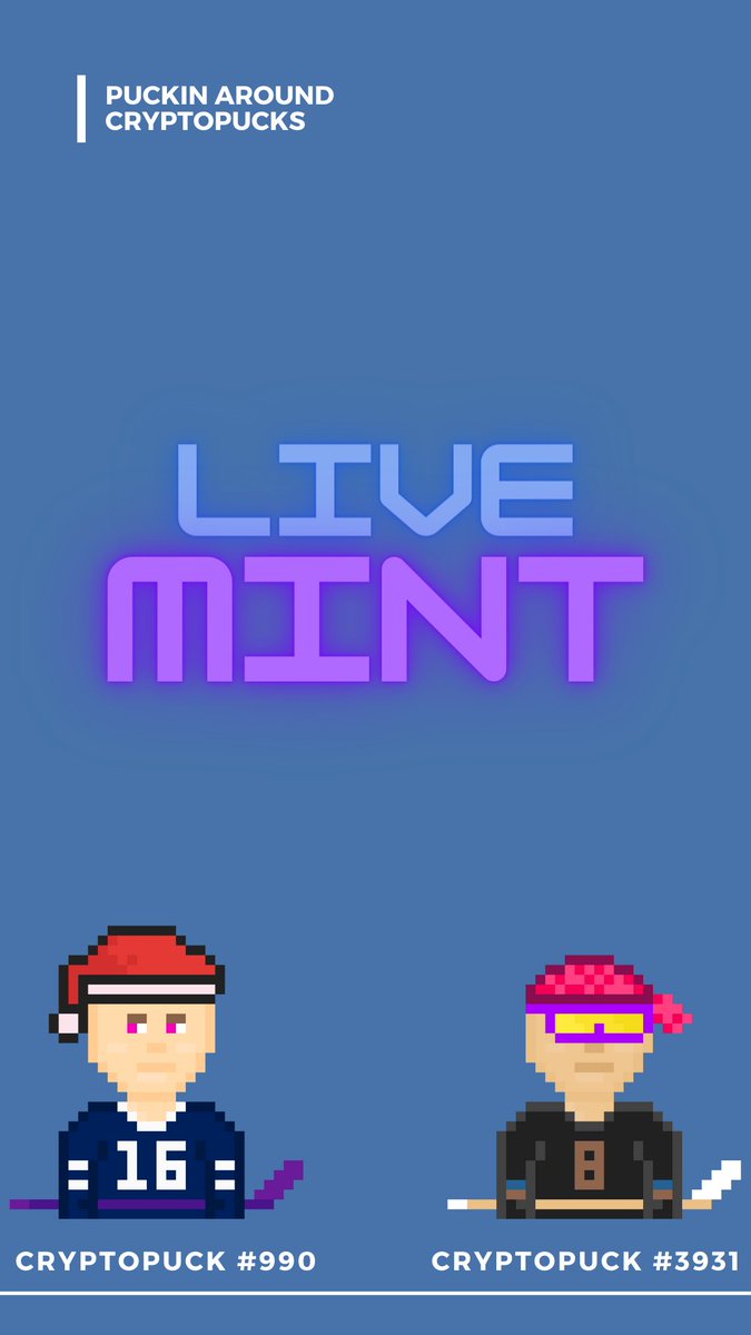 MINT IS LIVE! Mint as many skaters as you can for the upcoming Mini Game Announcment! The more Crypto Pucks you hold in your wallet the more #Solana you can win! puckinaround.io #SolanaNFTs #NFTMint