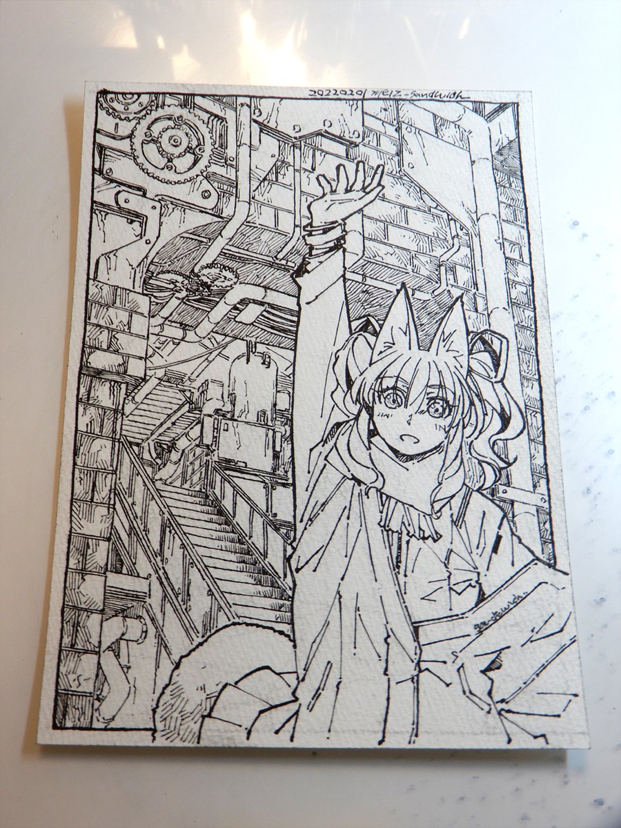 線画。おはようおはよう。 