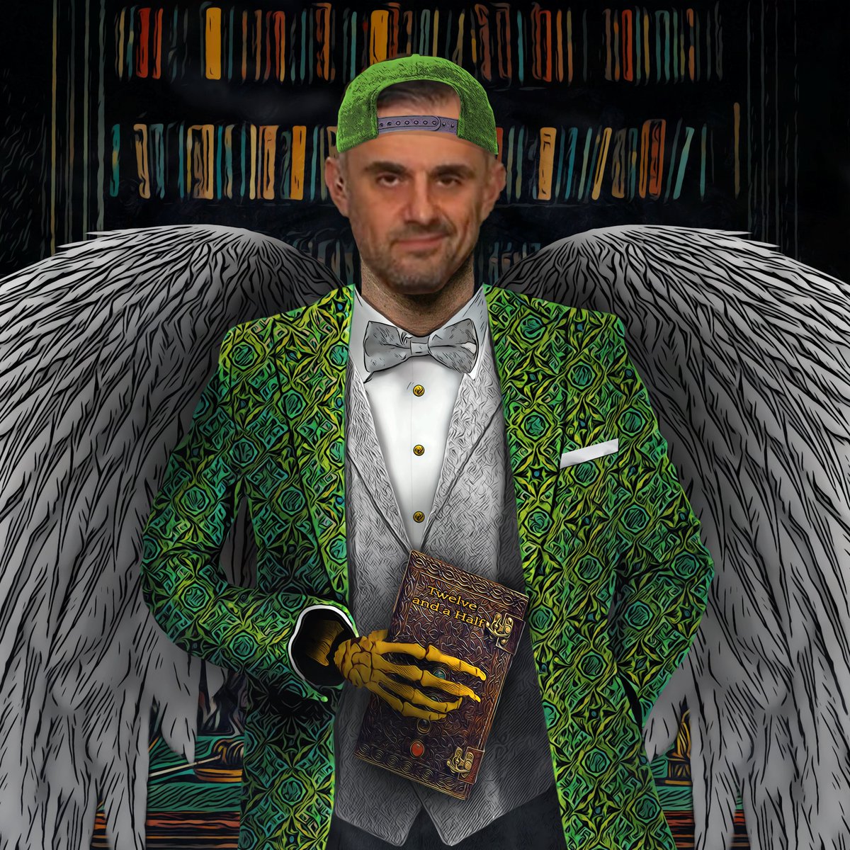 On a scale of 1-9224, how many <a href="/12andahalfbook/">Twelve and a Half</a>   books do you own?

<a href="/garyvee/">Gary Vaynerchuk</a> isn't impressed. 

<a href="/DaMileHighKing/">MileHighKing.eth</a> <a href="/jeremyknowsVF/">Jeremy Knows | VeeFriends</a> @MelloYella619