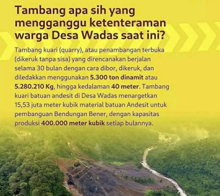 #SaveWadas #WadasMelawan #tolaktambang