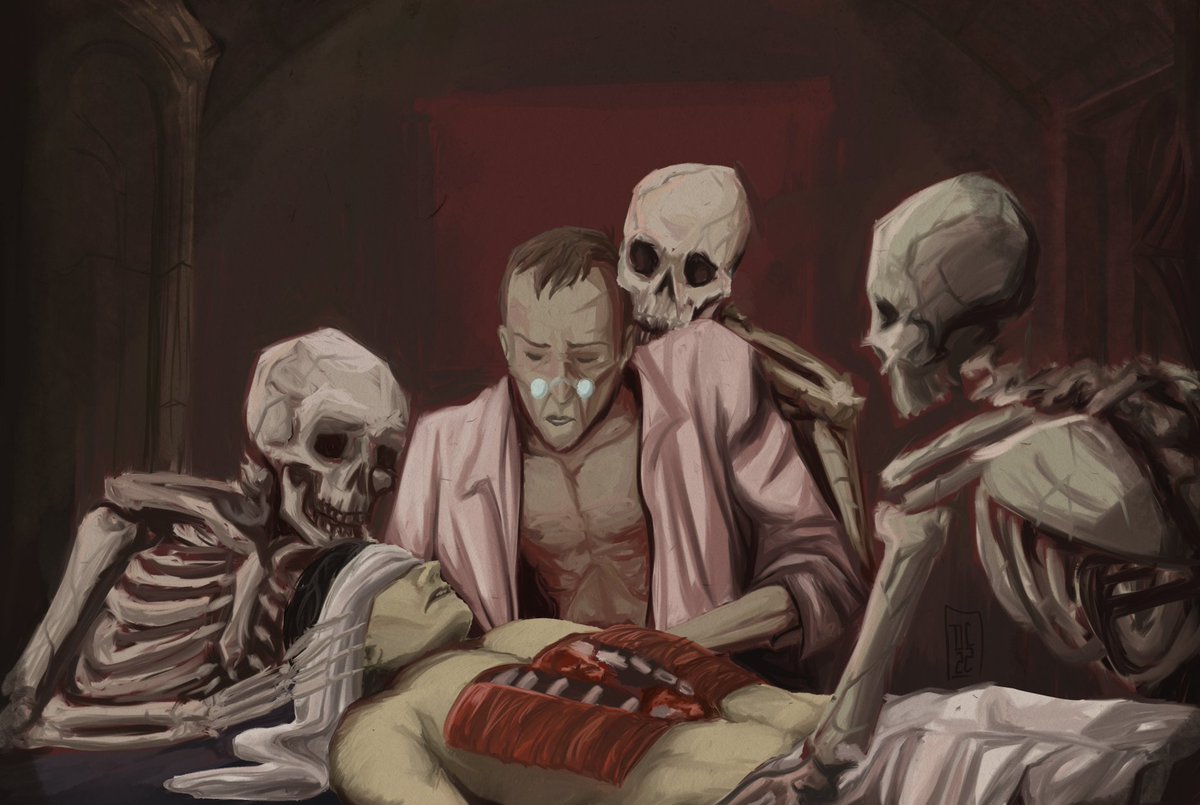 DCArtCorner's tweet photo. weird dreams
.
.
vaguely inspired by Rembrandt's, "The Anatomy Lesson of Dr. Nicolaes Tulp"

#arcane #arcanensfw #arcanefanart #Singed https://t.co/wrpA5JEBew