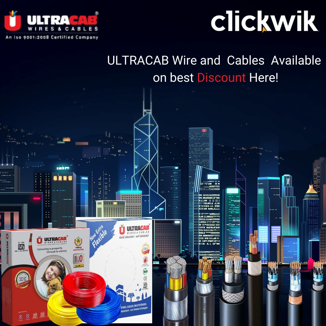 ClickWikIN's tweet image. Buy ULTRA CAB  Wire &amp;amp; Cables Online at clickwik.in
Buy Now: clickwik.in/cables-wires/w…
get more information contact us: care@clickwik.in , +91-8866440303
#wire #cables  #ultracab #ultracabwire #housewire #cableswire #industrialplug #industrialcables  #sellonline