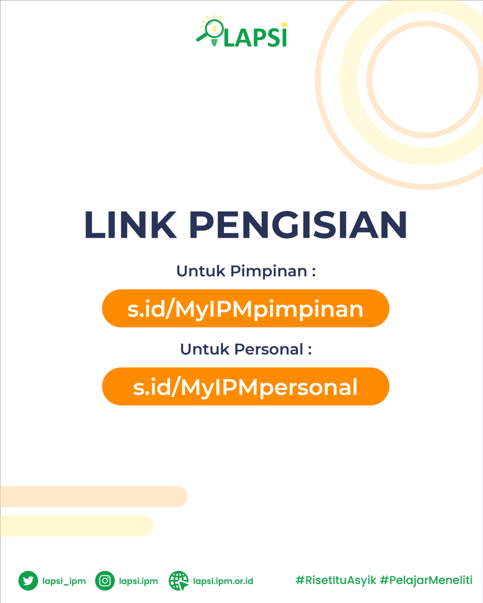lapsi_ipm's tweet photo. Haee, kader IPM!

Tau kan? My.IPM itu platform organisasi kita yang akan digunakan di seluruh pimpinan dalam rangka penerapan Big Data. 

Maka perlu banget kita minta saran dan evaluasi dari kalian.
Yuk bantu isi formnya!

https://t.co/hfXkGxxy1n
https://t.co/txoBbfIWDI https://t.co/stXJ5G2ENK